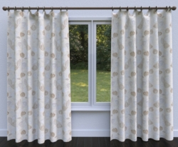 1377 Natural Bloom drapery fabric on window treatments