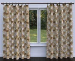 1379 Sand Bloom drapery fabric on window treatments