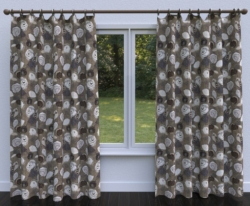 1380 Teak Bloom drapery fabric on window treatments