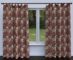 1392 Rosewood Leaf drapery fabric on window treatments