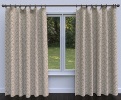 1960 Blossom drapery fabric on window treatments