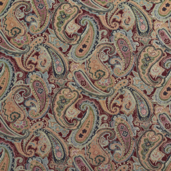 1969 Merlot Paisley upholstery fabric by the yard full size image