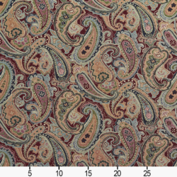 Image of 1969 Merlot Paisley showing scale of fabric