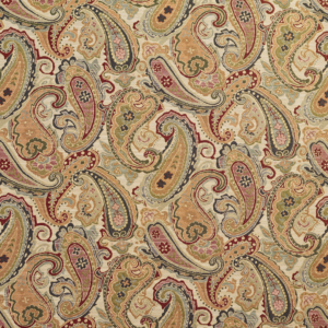 1972 Ecru Paisley upholstery fabric by the yard full size image