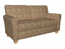 1974 Heather Fan fabric upholstered on furniture scene