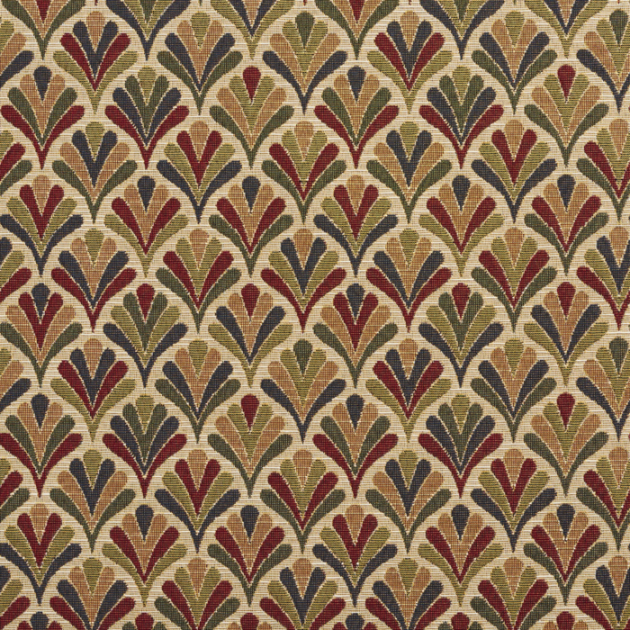 1976 Ecru Fan upholstery fabric by the yard full size image