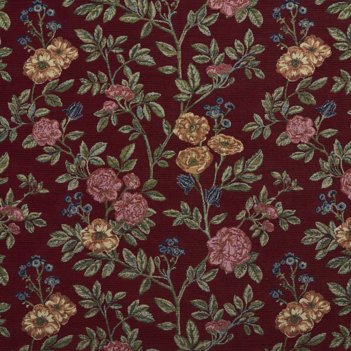 1977 Merlot Bouquet upholstery fabric by the yard full size image