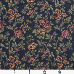 Image of 1979 Navy Bouquet showing scale of fabric