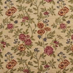 1980 Ecru Bouquet upholstery fabric by the yard full size image