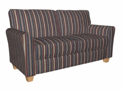 1987 Navy Stripe fabric upholstered on furniture scene