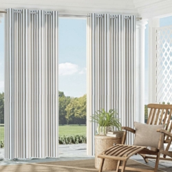 2486 Taupe Canopy drapery fabric on window treatments