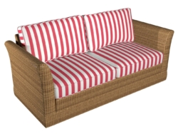 2487 Crimson Canopy fabric upholstered on furniture scene