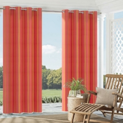 2490 Coral drapery fabric on window treatments