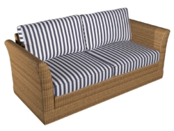 2491 Navy Canopy fabric upholstered on furniture scene