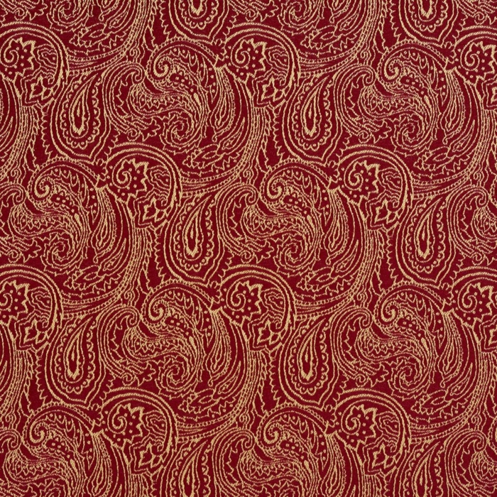 2634 Crimson/Paisley upholstery fabric by the yard full size image