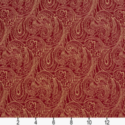 Image of 2634 Crimson/Paisley showing scale of fabric