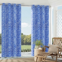 4607 Lapis drapery fabric on window treatments