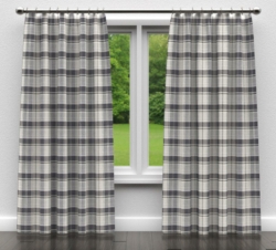 5800 Sterling Plaid drapery fabric on window treatments