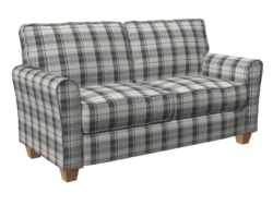 5800 Sterling Plaid fabric upholstered on furniture scene