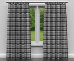 5805 Onyx Plaid drapery fabric on window treatments