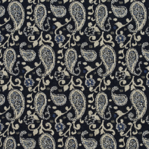 5849 Cobalt Paisley upholstery fabric by the yard full size image