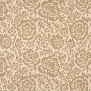 6401 Cream Floral upholstery fabric by the yard full size image