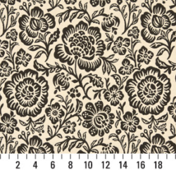 Image of 6405 Cocoa Floral showing scale of fabric