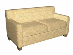 6406 Saffron Floral fabric upholstered on furniture scene