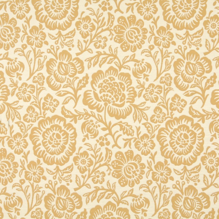 6406 Saffron Floral upholstery fabric by the yard full size image