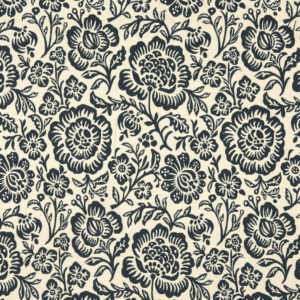 6407 Navy Floral upholstery fabric by the yard full size image