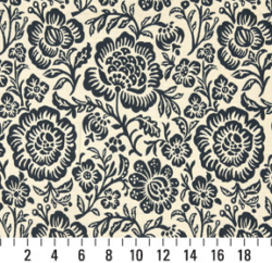 Image of 6407 Navy Floral showing scale of fabric
