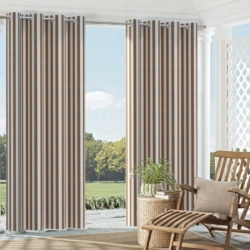 9545 Khaki Stripe drapery fabric on window treatments