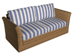 9546 Denim Stripe fabric upholstered on furniture scene