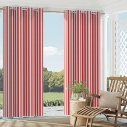 9547 Poppy Stripe drapery fabric on window treatments