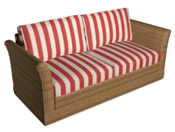9547 Poppy Stripe fabric upholstered on furniture scene