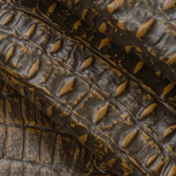 Caiman Saddle genuine leather Closeup to show texture