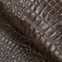 Caiman Whiskey genuine leather Closeup to show texture
