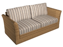 D1000 Sand Wide Stripe fabric upholstered on furniture scene