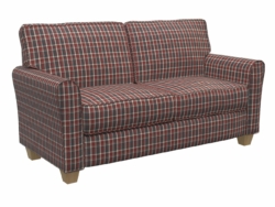 D101 Brick Plaid fabric upholstered on furniture scene