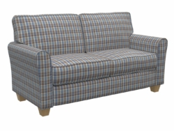 D102 Wedgewood Plaid fabric upholstered on furniture scene