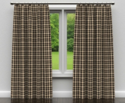 D103 Onyx Plaid drapery fabric on window treatments