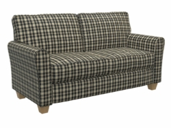D103 Onyx Plaid fabric upholstered on furniture scene