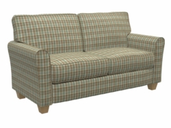 D105 Juniper Plaid fabric upholstered on furniture scene