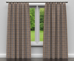 D106 Indigo Plaid drapery fabric on window treatments