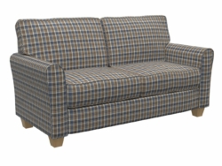 D106 Indigo Plaid fabric upholstered on furniture scene