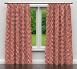 D1061 Spice Key drapery fabric on window treatments