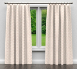 D1066 Ivory Geometric drapery fabric on window treatments