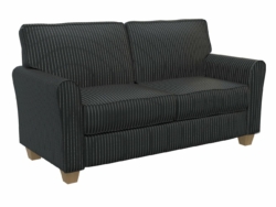 D110 Onyx Pinstripe fabric upholstered on furniture scene
