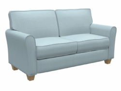 D111 Cornflower Pinstripe fabric upholstered on furniture scene