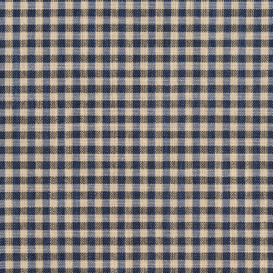 D120 Indigo Gingham upholstery and drapery fabric by the yard full size image